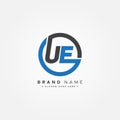 Initial Letter UE Logo - Minimal Business Logo for Alphabet U and E