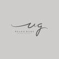 Initial Letter UG Logo - Handwritten Signature Logo
