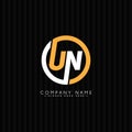 Initial Letter UN Logo - Minimal Business Logo Royalty Free Stock Photo