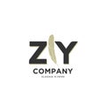 ZY initial letter Unique attractive creative modern luxury beauty fur ornament monogram logo. design vector logotype Royalty Free Stock Photo