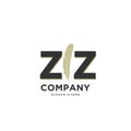 ZZ Initial letter Unique attractive creative modern luxury beauty fur ornament monogram logo. design vector logotype Royalty Free Stock Photo