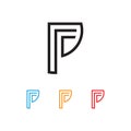 Initial letter unique P line logo vector