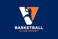 Initial letter V basketball logo icon. basket ball logotype symbol,