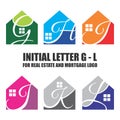 INITIAL LETTER VECTOR SET FOR REAL ESTATE AND MORTGAGE LOGO G TO L