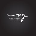 Initial Letter VG Logo - Handwritten Signature Style Logo