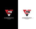 Initial Letter VS, SV abstract company Logo Template Vector