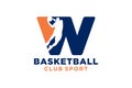 Initial letter W basketball logo icon. basket ball logotype symbol,