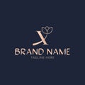 Initial letter X luxury vector logo template. Fit for wedding business brand, fashion, jewerly, boutique, florist shop, floral and