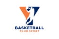 Initial letter Y basketball logo icon. basket ball logotype symbol,