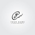 Initial Letter Y Logo - Handwritten Signature Logo for Business Name With Alphabet Y Royalty Free Stock Photo