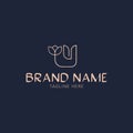 Initial letter Y luxury vector logo template. Fit for wedding business brand, fashion, jewerly, boutique, florist shop, floral and