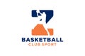 Initial letter Z basketball logo icon. basket ball logotype symbol,