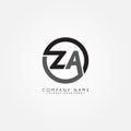 Initial Letter ZA Logo, Simple Alphabet Logo