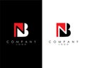 BN, NB letter red and black color abstract company Logo Design vector