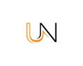 initial Line UN Letter Modern Creative Logo Royalty Free Stock Photo