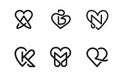 Initial linear letter combine with heart symbol