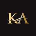 Initial linked letter KA logo design. Modern letter KA logo design vector with modern trendy