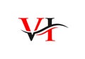 Initial linked letter VI logo design. Modern letter VI logo design vector