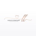 Initial LL beauty monogram and elegant logo design