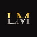 Initial LM letter Logo Design vector Template. Abstract Black Letter LM logo Design
