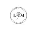Initial LM letters Botanical feminine logo template floral Royalty Free Stock Photo