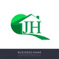 initial logo JH with house icon, business logo and property developer