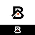 Initial Logo letter B House Real Estate Logo Design Royalty Free Stock Photo