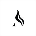 Initial Logo A Letter with Fire Shape Vector Royalty Free Stock Photo