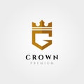 Initial logo letter G with crown vector symbol illustration design Royalty Free Stock Photo