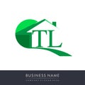 initial logo TL with house icon, business logo and property developer