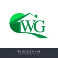 initial logo WG with house icon, business logo and property developer