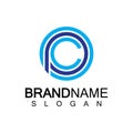 Initial lowercase letter logo cp,pc, p inside c, monogram rounded shape Royalty Free Stock Photo