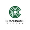 Initial lowercase letter logo cp,pc, p inside c, monogram rounded shape Royalty Free Stock Photo