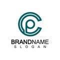 Initial lowercase letter logo cp,pc, p inside c, monogram rounded shape Royalty Free Stock Photo