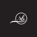 Initial lowercase letter RB rounded logo on multiple backgrounds, RB Logo,