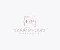 initial LP letters Decorative luxury wedding logo