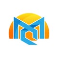 Initial M letter symbol vector template