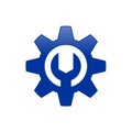 Initial M Lettermark Gear Mechanic Symbol Design
