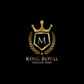 Initial M Luxury Shield Royal Logo