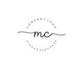 initial MC Feminine logo beauty monogram and elegant logo design, handwriting logo of initial signature, wedding, fashion, floral