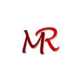 Initial MR letter Logo Design isolated on white background Royalty Free Stock Photo