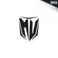 Initial MU logo design with Shield style, Logo business branding