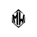 Initial MW logo design with Shield style, Logo business branding