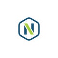Initial N hexagon logo vector template Royalty Free Stock Photo