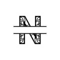 Initial n split monogram mandala vector design template illustration Royalty Free Stock Photo