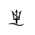 The initial N and Trident logo designs are simple and elegant Royalty Free Stock Photo