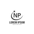 Initial NP logo template with modern frame. Minimalist NP letter logo vector illustration