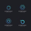 Initial O logo with technology elements template Royalty Free Stock Photo