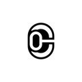 Initial OC Line Simple Monogram Logos. Vector stock Initial OC Logos Royalty Free Stock Photo