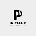 initial p food equipment simple logo template icon abstract